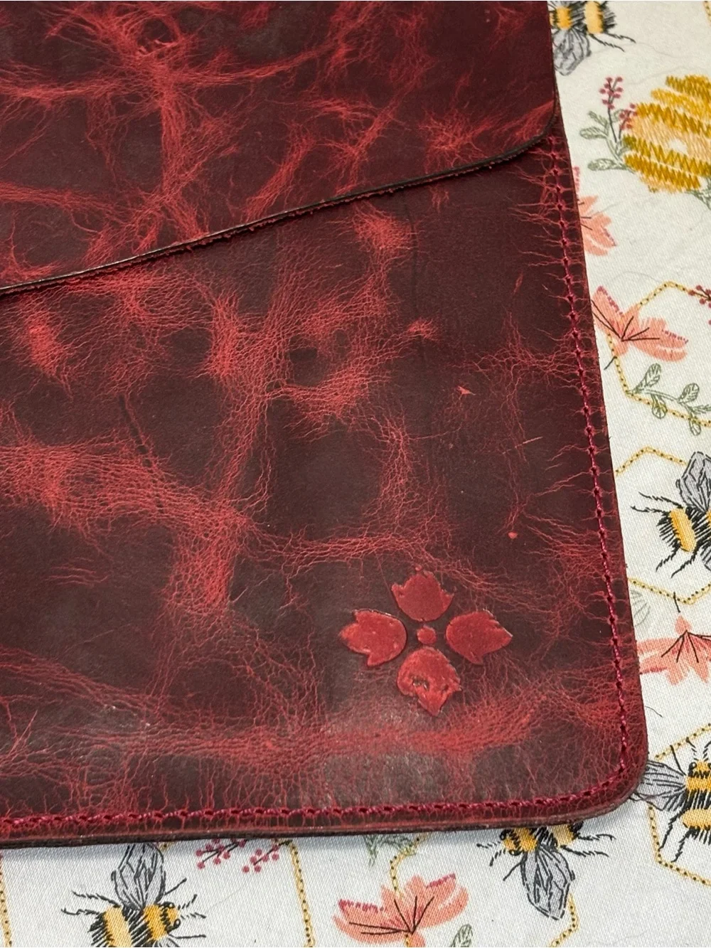 NWT Red Leather Envelope Sleeve Clutch for Women